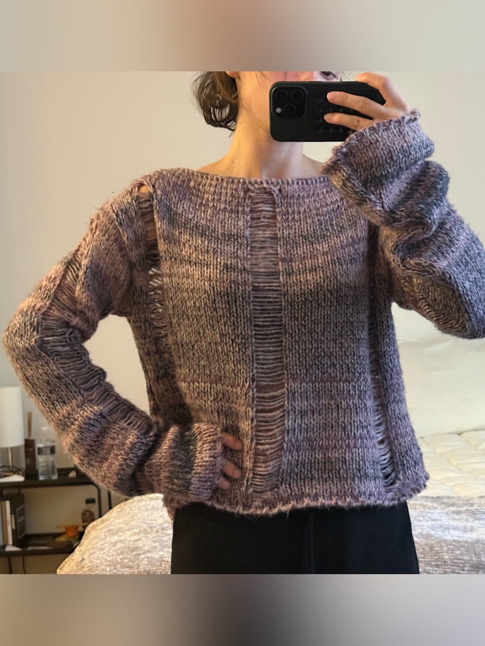 Cozy Purple Knit Women's Sweater